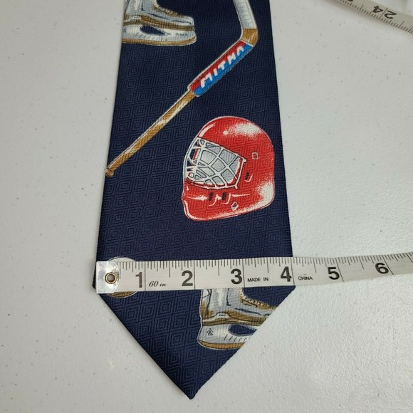 Brothers Trading Co Handmade Hockey Themed Necktie - Picture 5 of 5
